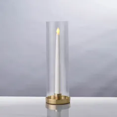 نگهدارنده شمع مخروطی شیشه ای Rowe Hurricane در برنج