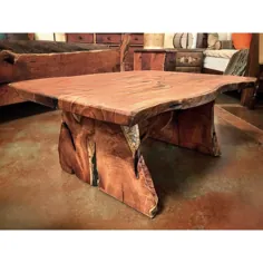 میز قهوه چوبی Live Edge Mesquite با پایه دال