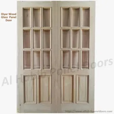 نیم درب شیشه ای دو جداره نیمه چوبی Diyar Hpd661 - درب های پانل شیشه ای - درب های پنل آل حبیب