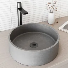 سینک ظرفشویی حمام گرد VIGO Concreto Stone کامپوزیت به رنگ خاکستری (خاکستری)