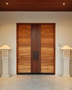 40 ایده خلاقانه که به شما در انتخاب درب جلوی چوبی مناسب کمک می کند - خاطرات معماران