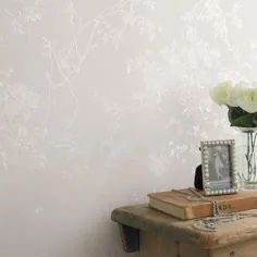 Graham & Brown Balmoral 56 متر مربع White Shimmer Vinyl Textured Floral Unpasted Wallpaper Lowes.com