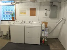 اتاق لباسشویی زیرزمین قبل و بعد