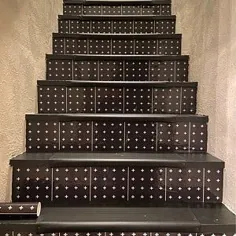 برچسب های Stair Riser - کاغذ دیواری کاشی برآمدگی Stair Riser - بسته کرونا 6 رنگ مشکی - نوارهای تزئینی پله ای و استیک Stair Riser - 48 "طول