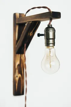 لامپ چوبی دیواری - نورپردازی به سبک Loft - لامپ دیواری صنعتی ادیسون - دیوارکوب نور - لامپ آویز لامپ ادیسون