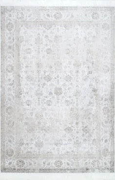 فرش فرش Ivory Nightscape Fading Floral Fringe فرش - دونده سنتی 2 "8" x 8 "