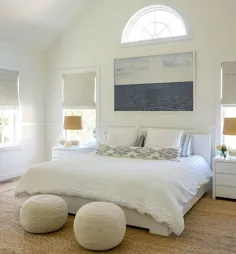 اتاق خواب های ساحلی سفید و بژ خنثی با استعداد مدرن