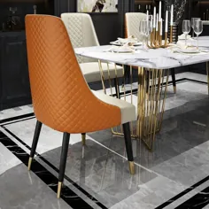 صندلی ناهار خوری چرمی مصنوعی مدرن در اواسط قرن ، روکش دار در مجموعه خاکستری 2 تایی