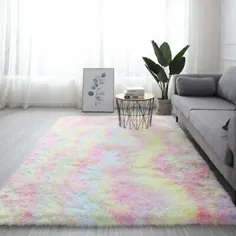 فرش ضد لغزش رنگین کمان کرکی فرش شگی فرش ناهار خوری مات فرش خانگی |  eBay