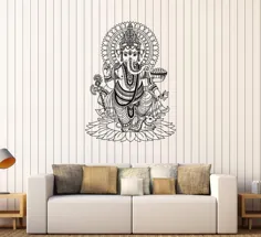 تابلوچسبهای دیواری وینیل Ganesha India Hindu God Home Decoration Mural Decal هدیه بی نظیر (170ig)