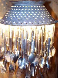 21 ایده منحصر به فرد برای طراحی روشنایی بازیافت ظروف و وسایل آشپزخانه در وسایل روشنایی