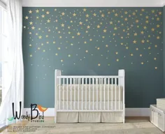 بسته های گلدسته های دیواری Gold Stars - Decals Wall Peel and Stick Confetti - Decals Wall Wall Decals WBSTRm