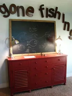 اتاق پسران با مضمون ماهیگیری - خرگوش نقاشی شده