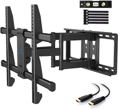 براکت تلویزیون دیواری PERLESMITH بازوی مفصلی دو منظوره برای بیشتر تلویزیونهای 37-70 اینچی LED ، LCD ، OLED ، صفحه های منحنی تخت تا 132 پوند VESA 600 × 400 با شیب ، چرخش و چرخش - PSLFK1