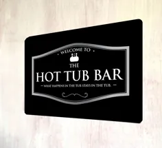 تصویر دکور پلاک فلزی Hot Tub Bar sign A4 |  eBay