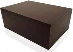 جعبه ذخیره سازی چوبی برای خانه - جعبه بزرگ انبار چوب - جعبه ذخیره سازی قهوه ای تیره - درب جعبه های چوبی (قهوه ای تیره)