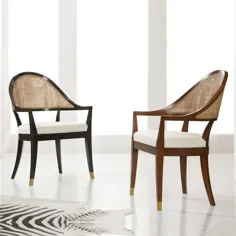 صندلی بازویی برنجی نگهدارنده عصای گردویی قهوه ای Mid Century
