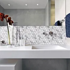 70 ایده برتر از پشت پرده حمام - طراحی دیوارهای سینک