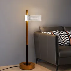 چراغ رومیزی مشکی و طلایی سایه اکریلیک مدرن صنعتی برای تخت خواب اتاق خواب
