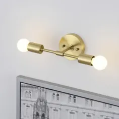 2 نور براق طلای دیوار Sconce نورپردازی مینیمالیستی مدرن |  اتسی