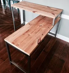 میز نشسته / میز ایستاده VERSUS Led / Stand Desk Reclaimed Wood |  اتسی