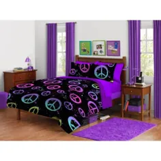 مجموعه راحتی شما برای تخت خواب ، Splatter Zone Peace Splatter ، هر کدام 1 - Walmart.com