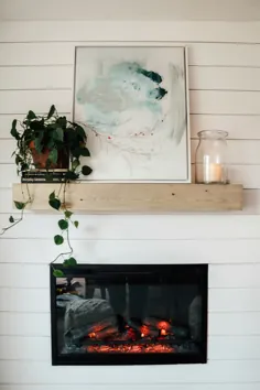 شومینه راک راک تبدیل به Shiplap Electric Fireplace Makeover - Nesting With Grace