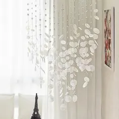 پرده مهره ای شیشه ای Bohemian با زنگ های برنجی (ساخته شده به سفارش)