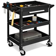 Costway Three Tray Rolling Tool Cart Mechanic Cabinet Storage Storage ToolBox