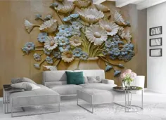 کاغذ دیواری سه بعدی کلاسیک ، برجسته ، گل ، کاغذ دیواری خود چسب متحرک ، دیوارنگاره ، هنر پرنعمت ، پوست و استیک