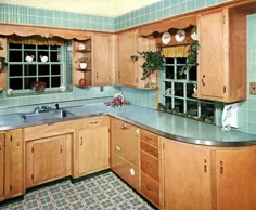 31 ایده طراحی کاشی آشپزخانه پرنعمت دهه 1950