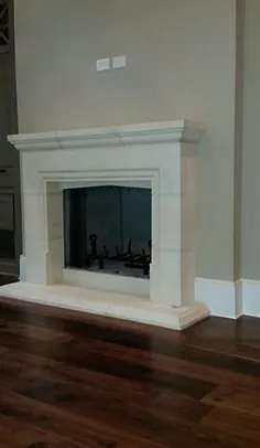 شومینه سنگ ریخته گری |  سنگ آهک Mantel Surround |  شومینه های پیش ساخته