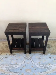 میز کناری چوبی اصلاح شده در لهجه پایان شب اسپرسو |  اتسی