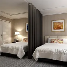 پرده سیاه حریم خصوصی تقسیم اتاق پرده 10 "x 8" فضای خواب اتاق خواب مخفی کردن