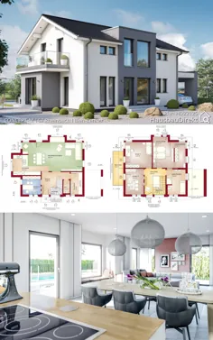 نقشه های خانه مدرن خانوادگی با 4 اتاق خواب - ایده های طراحی معماری اروپا نمای داخلی