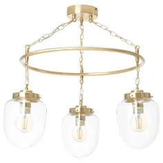 lampTERSKEN لامپ آویز با 3 لامپ ، شیشه شفاف - IKEA