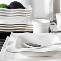 مجموعه ظروف غذاخوری ظروف چینی سفید بویلل مدرن 30 پارچه (سرویس برای 6 دستگاه) -YS-MARIO30 - انبار خانه