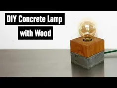 لامپ بتونی DIY با چوب # 02