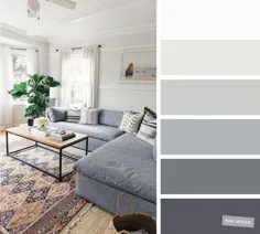 بهترین طرح های رنگی اتاق نشیمن - پالت خاکستری