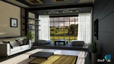 اتاق نشیمن به سبک ژاپنی |  مدل سه بعدی