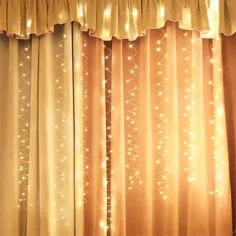 9.8 Ft Window Curtain Fairy Light Fair، نور رشته کریسمس، نور Iicicle، Fairy Light، نور پرده، نور تزئینی برای اتاق، باغ، عروسی، مهمانی، گرم، سفید گرم، آبی، صورتی، Stoneway - Walmart.com