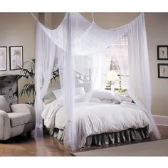 سایبان تختخواب بزرگ Majestic White |  حمام تختخواب و فراتر از آن