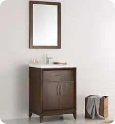 غرور حمام سنتی قهوه عتیقه کمبریج 24 با سینک ظرفشویی یکپارچه