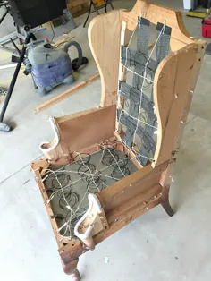 DIY: Rocker Reupholstered Wing Back Rocker