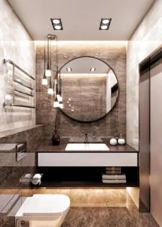 Ein Badezimmer در Braun ist voller Wärme، Luxus und Stil - Fresh Ideen für das Interieur، Dekoration und Landschaft