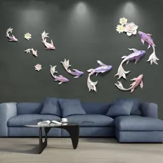 رزین لوکس چینی ماهی گل دیواری تزئینات خانه اتاق نشیمن تلویزیون پس زمینه دیوار آویز