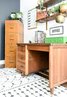 یک دفتر کار Vintage با کنتراست بالا