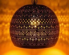 حمل رایگان لامپ مراکش ، چراغ های آویز مراکش ، تزئینات لوستر آویز تزئینی روشنایی خانگی ، بازار مراکش ، دکور