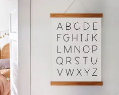 پوستر الفبای چاپ الفبا Minimalist Alphabet Art |  اتسی