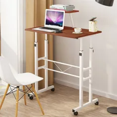 میز ایستاده نورد با قفسه ، سبد خرید لپ تاپ میز کامپیوتر همراه قابل تنظیم ، میزهای قابل تنظیم ایستگاه کاری برای دفتر خانه ایستاده اند - Walmart.com